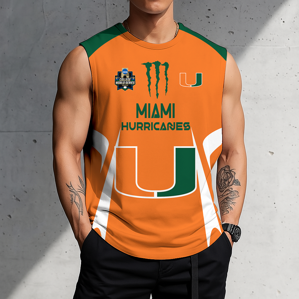 LIMITED DROP - NEW CUSTOMIZED | NCAA CWS04 MIH MI HURRICANES MEN'S GYM SHIRT