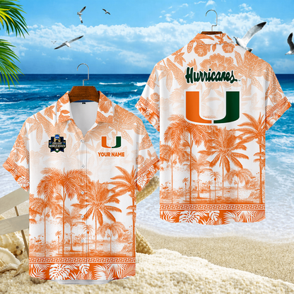LIMITED EDITION - NEW CUSTOMIZED CWS04 MIH MIAMI HURRICANES UNISEX HAWAIIAN SHIRT