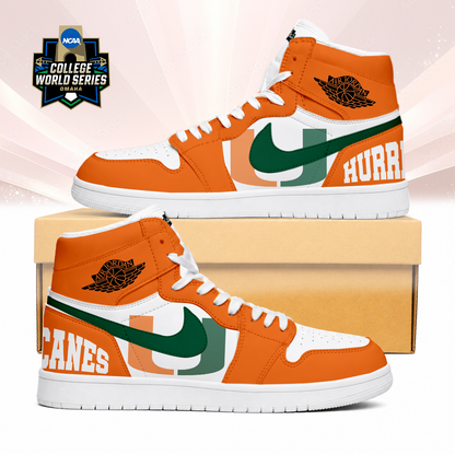 LIMITED EDITION - NEW CUSTOMIZED NCAA CWS04 MIH MIAMI HURRICANES AIR JORDAN SNEAKERS