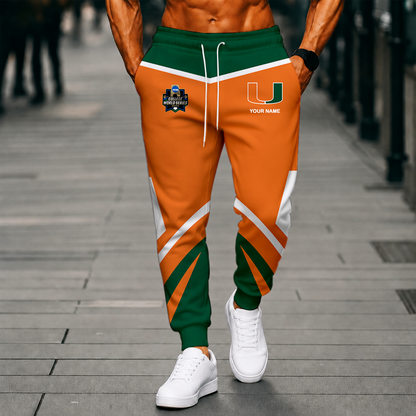 LIMITED EDITION - NEW CUSTOMIZED NCAA CWS04 MIH MIAMI HURRICANES SWEATPANTS