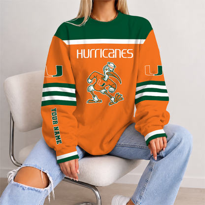 [FAN FAVORITE] NEW CUSTOMIZED NCAA CWS04 MIH MIAMI HURRICANES UNISEX SWEATSHIRT