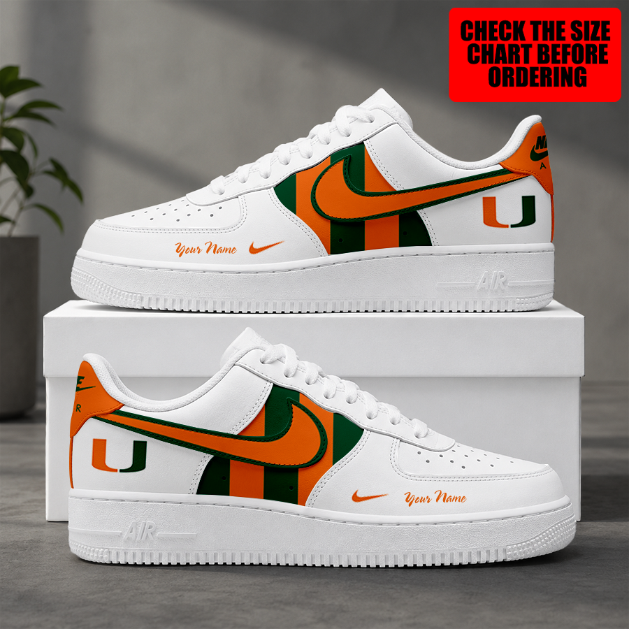 [FAN FAVORITE] NEW CUSTOMIZED NCAA CWS04 MIH MIAMI HURRICANES AF1 SHOES