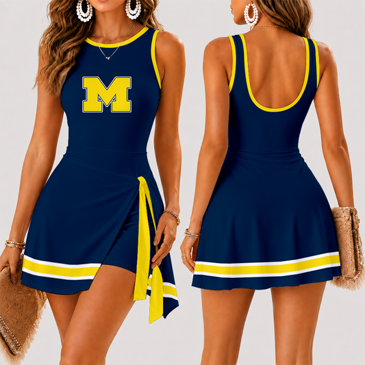 [FAN FAVORITE] NEW CUSTOMIZED NCAA MFF04 MIW MICHIGAN WOLVERINES WOMEN'S SUMMER SKORT DRESS