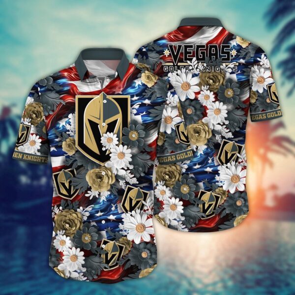 VIRAL EDITION - NEW CUSTOMIZED NHL04 VGK VEGAS GOLDEN KNIGHTS INDEPENDENCE DAY UNISEX HAWAIIAN SHIRT