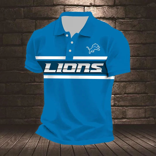 ELITE EDITION - NEW CUSTOMIZED NFL04 DTL DETROIT LIONS POLO SHIRT, ZIP POLO SHIRT & T-SHIRTS