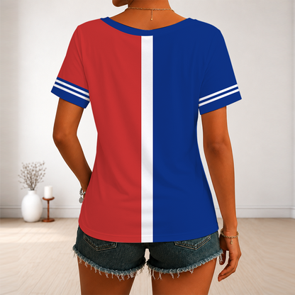 LIMITED EDITION - NEW CUSTOMIZED MLB04 CCS CHICAGO CUBS V-NECK FEMALE SHIRT