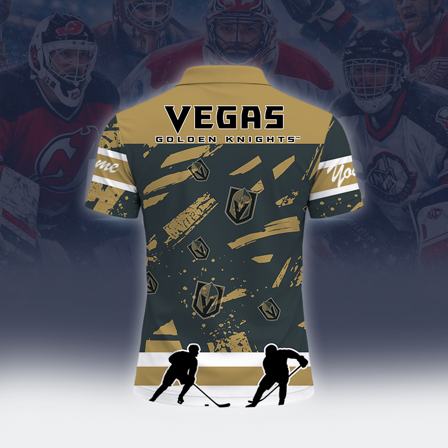 [SUPER SALE] NEW CUSTOMIZED NHL04 VGK VEGAS GOLDEN KNIGHTS POLO SHIRT