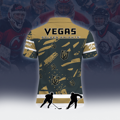 [SUPER SALE] NEW CUSTOMIZED NHL04 VGK VEGAS GOLDEN KNIGHTS POLO SHIRT