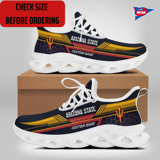 ELITE EDITION - NEW CUSTOMIZED NCAA FBS04 ASS ARIZONA STATE SUN DEVILS CLUNKY SNEAKERS