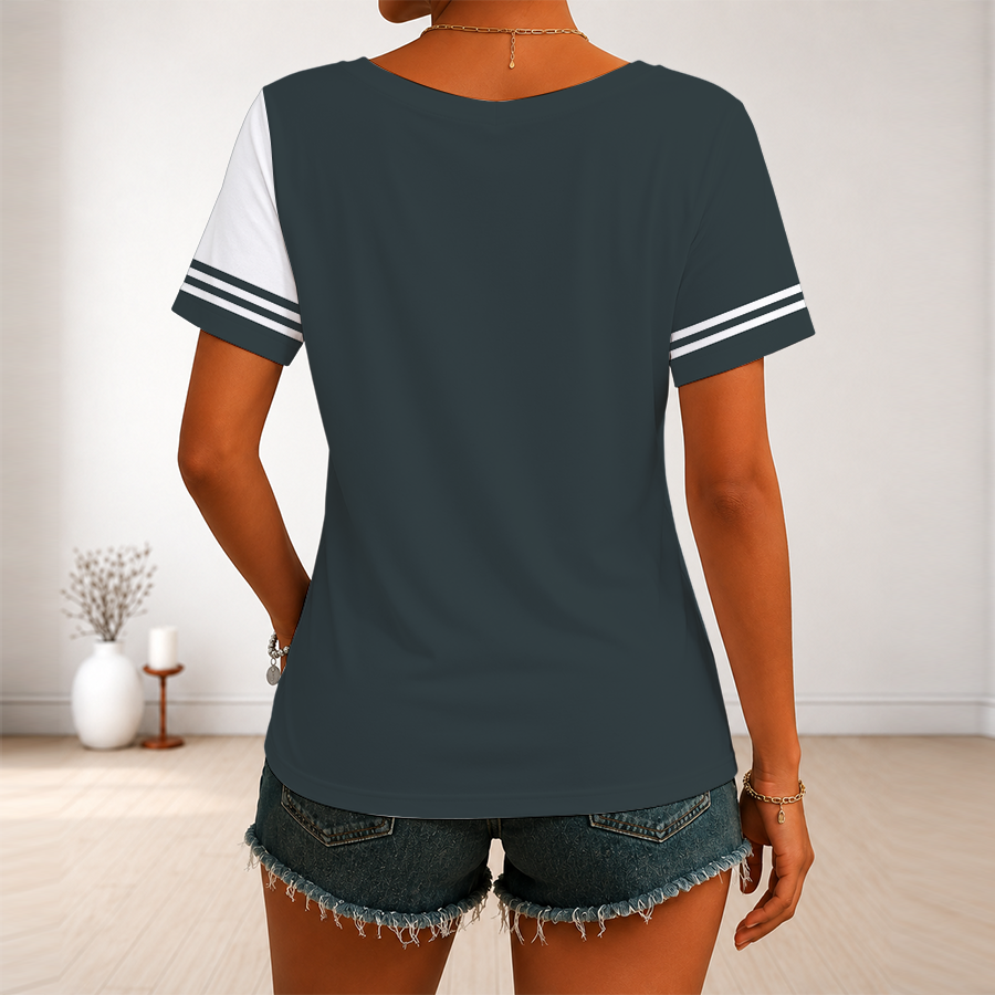 [SUPER SALE] NEW CUSTOMIZED NHL04 VGK VEGAS GOLDEN KNIGHTS V-NECK FEMALE SHIRT