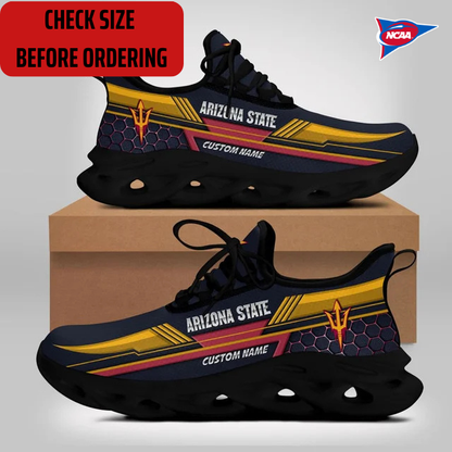 ELITE EDITION - NEW CUSTOMIZED NCAA FBS04 ASS ARIZONA STATE SUN DEVILS CLUNKY SNEAKERS