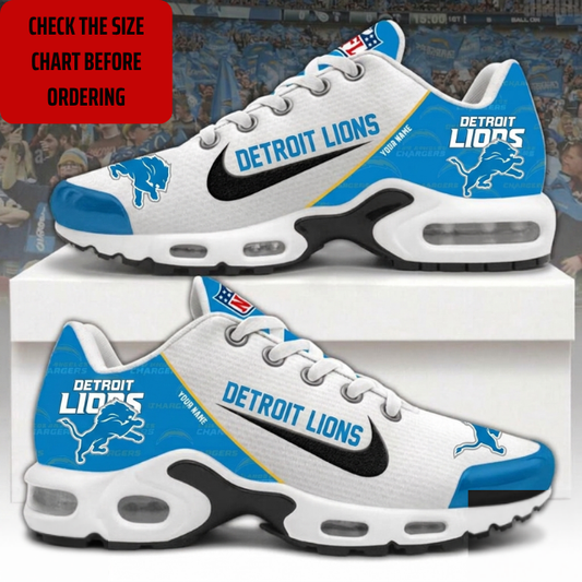 ELITE EDITION - NEW CUSTOMIZED NFL04 DTL DETROIT LIONS AIR MAX PLUS SNEAKERS