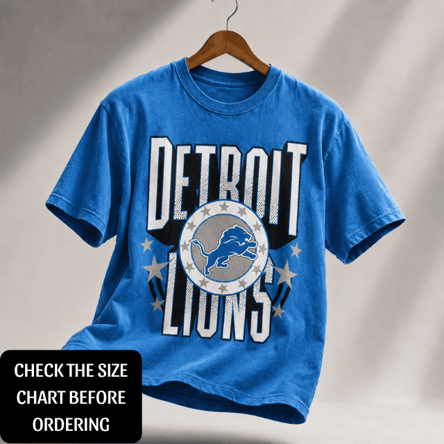 ELITE EDITION - NEW CUSTOMIZED NFL04 DTL DETROIT LIONS T-SHIRT, POLO SHIRT, ZIP POLO SHIRT, HOODIE, ZIP HOODIE & SWEATSHIRT