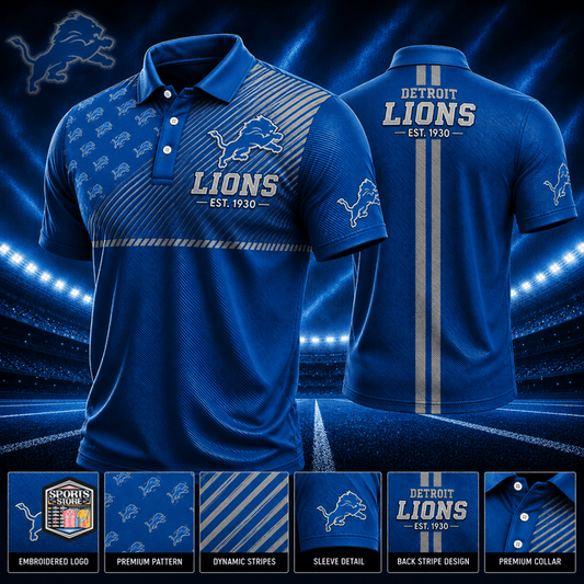 VIRAL EDITION - NEW CUSTOMIZED NFL04 DTL DETROIT LIONS POLO SHIRT, ZIP POLO SHIRT & T-SHIRTS