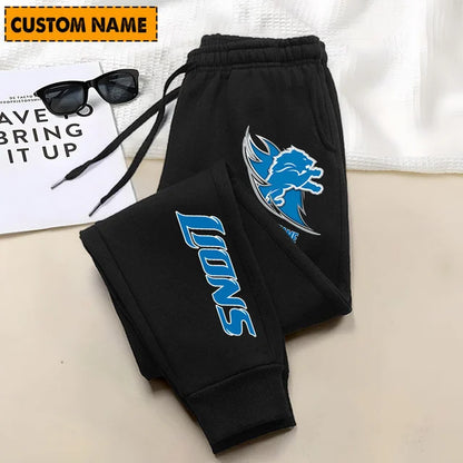 EXCLUSIVE EDITION - NEW CUSTOMIZED NFL04 DTL DETROIT LIONS SWEATPANTS