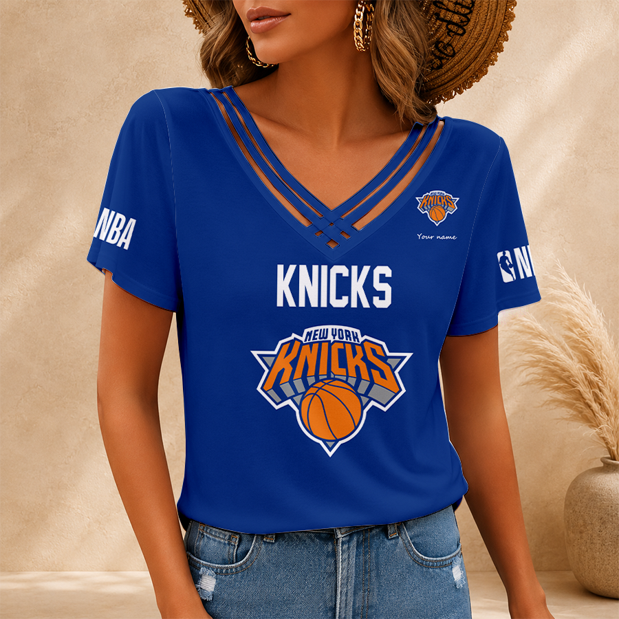 [HOT DEAL] NEW CUSTOMIZED NBA04 NYK NEW YORK KNICKS V-NECK SHIRT