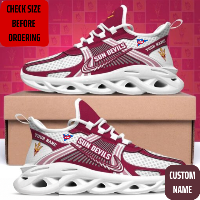 VIRAL EDITION - NEW CUSTOMIZED NCAA FBS04 ASS ARIZONA STATE SUN DEVILS CLUNKY SNEAKERS