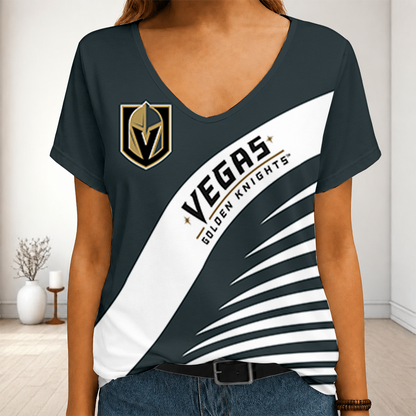 LIMITED EDITION - NEW CUSTOMIZED NHL04 VGK VEGAS GOLDEN KNIGHTS V-NECK FEMALE SHIRT