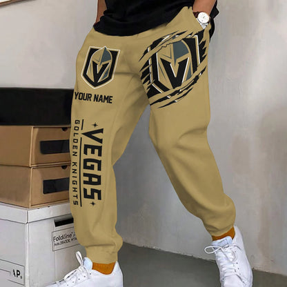 ELITE EDITION - NEW CUSTOMIZED NHL04 VGK VEGAS GOLDEN KNIGHTS SWEATPANTS