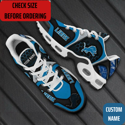 VIRAL EDITION - NEW CUSTOMIZED NFL04 DTL DETROIT LIONS AIR MAX PLUS SNEAKERS