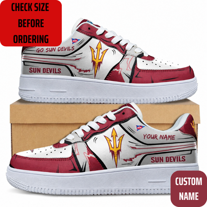 VIRAL EDITION - NEW CUSTOMIZED NCAA FBS04 ASS ARIZONA STATE SUN DEVILS AF1 SHOES