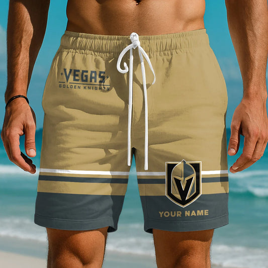 EXCLUSIVE EDITION - NEW CUSTOMIZED NHL04 VGK VEGAS GOLDEN KNIGHTS SHORT PANTS