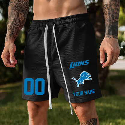 ELITE EDITION - NEW CUSTOMIZED NFL04 DTL DETROIT LIONS SHORT PANTS