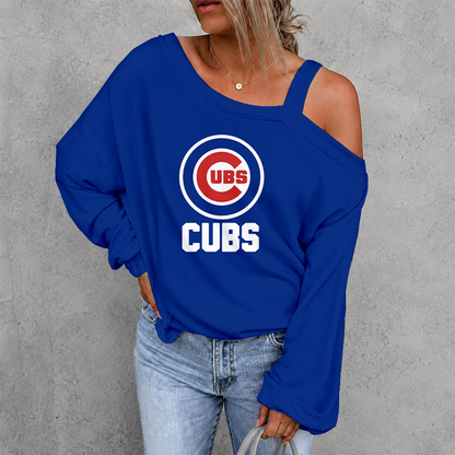[FLASH SALE] NEW CUSTOMIZED MLB04 CCS CHICAGO CUBS DROP SHOULDER SWEATSHIRT