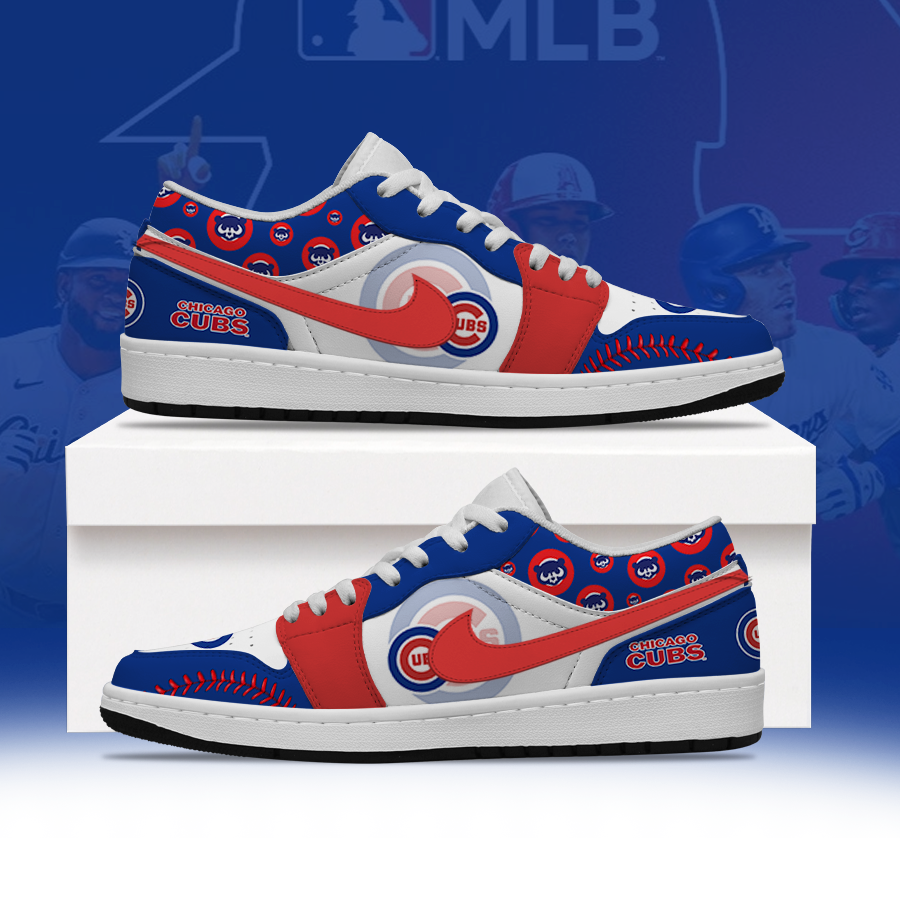 LIMITED EDITION - NEW CUSTOMIZED MLB04 CCS CHICAGO CUBS AIR JORDAN LOW SHOES