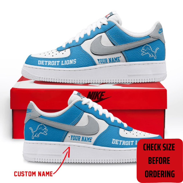 ELITE EDITION - NEW CUSTOMIZED NFL04 DTL DETROIT LIONS AF1 SHOES