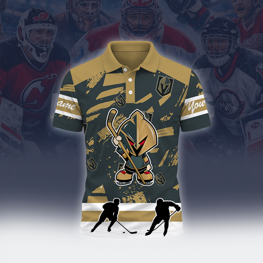 [SUPER SALE] NEW CUSTOMIZED NHL04 VGK VEGAS GOLDEN KNIGHTS POLO SHIRT