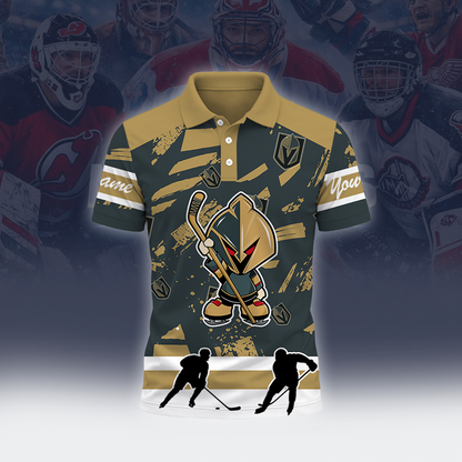 [SUPER SALE] NEW CUSTOMIZED NHL04 VGK VEGAS GOLDEN KNIGHTS POLO SHIRT