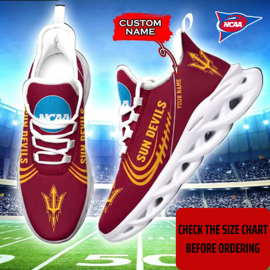 ELITE EDITION - NEW CUSTOMIZED NCAA FBS04 ASS ARIZONA STATE SUN DEVILS CLUNKY SNEAKERS