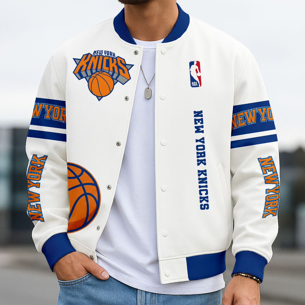 LIMITED EDITION - NEW CUSTOMIZED NBA04 NY NEW YORK KNICKS BASEBALL JACKET