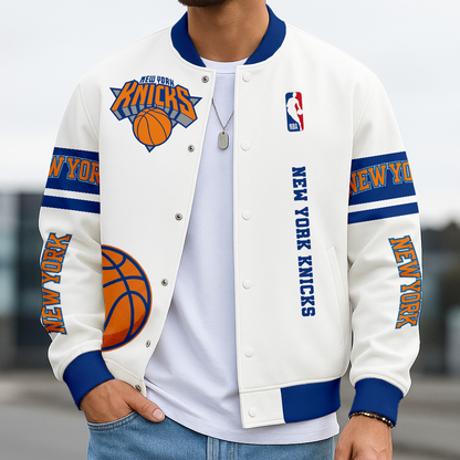 LIMITED EDITION - NEW CUSTOMIZED NBA04 NY NEW YORK KNICKS BASEBALL JACKET