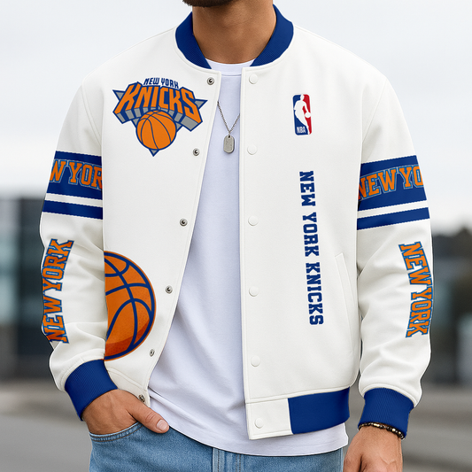 LIMITED EDITION - NEW CUSTOMIZED NBA04 NY NEW YORK KNICKS BASEBALL JACKET