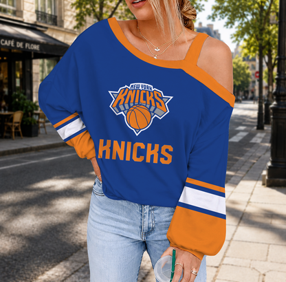 LIMITED EDITION - NEW CUSTOMIZED NBA04 NYK NEW YORK KNICKS DROP SHOULDER SWEATSHIRT