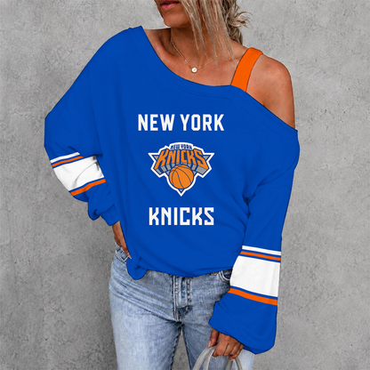 [HOT DEAL] NEW CUSTOMIZED NBA04 NYK NEW YORK KNICKS DROP SHOULDER SWEATSHIRT