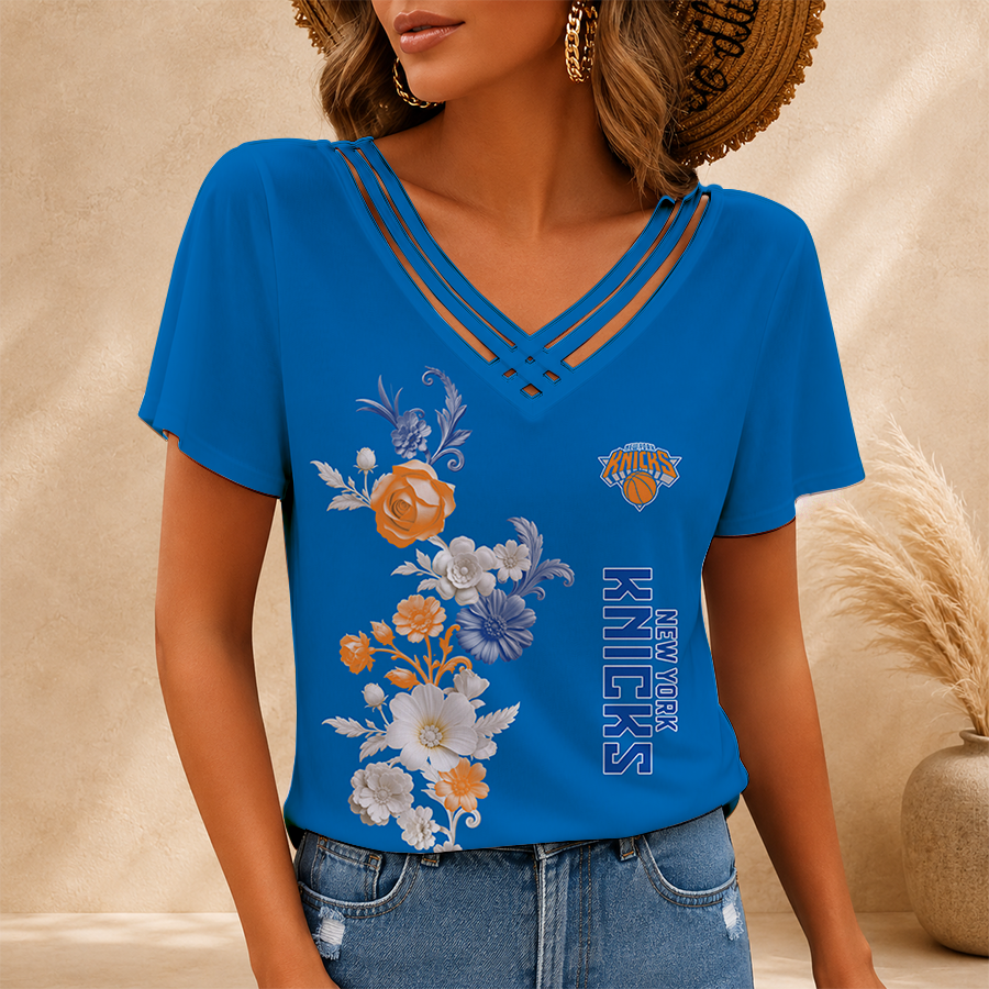 [HOT DEAL] NEW CUSTOMIZED NBA04 NYK NEW YORK KNICKS V-NECK SHIRT