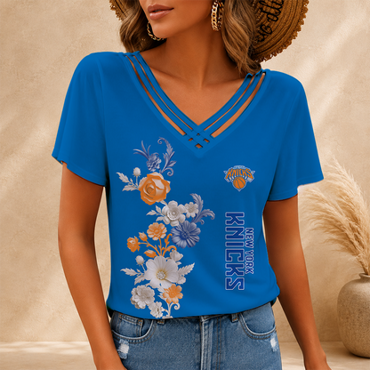 [HOT DEAL] NEW CUSTOMIZED NBA04 NYK NEW YORK KNICKS V-NECK SHIRT