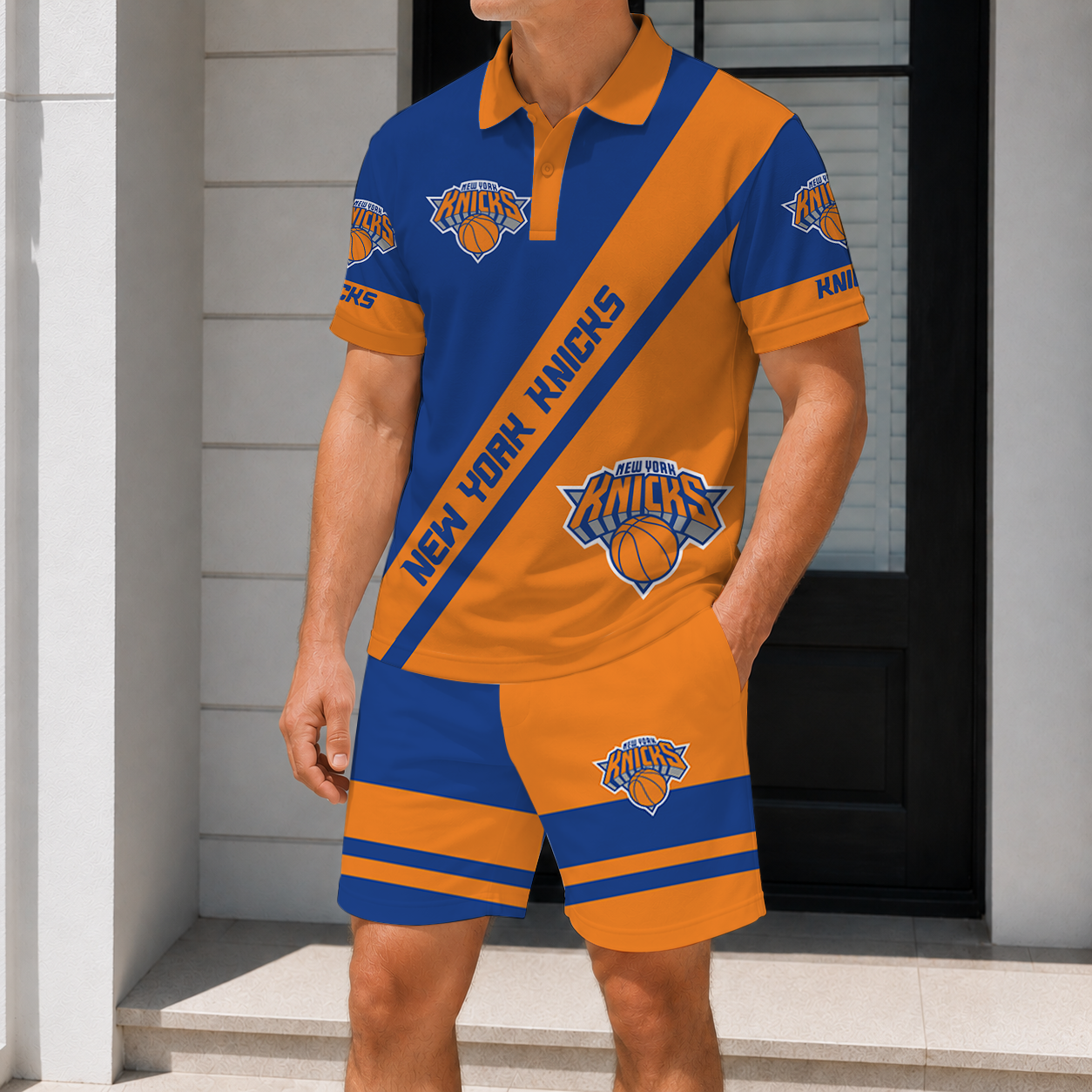 LIMITED EDITION - NEW CUSTOMIZED NBA04 NYK NEW YORK KNICKS POLO SHIRT & SHORT PANTS SET