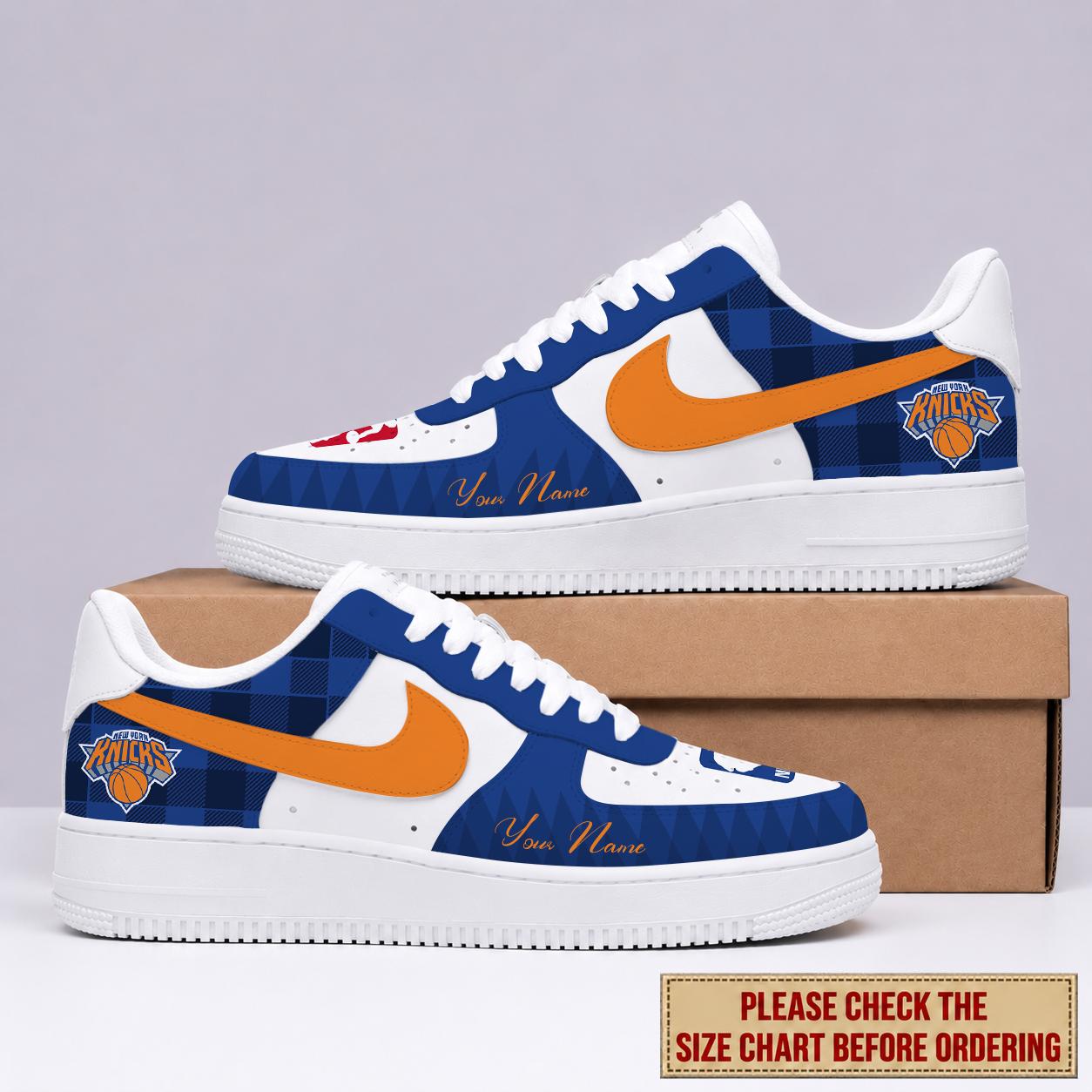 EXCLUSIVE EDITION - NEW CUSTOMIZED NBA04 NYK NEW YORK KNICKS AF1 SNEAKERS