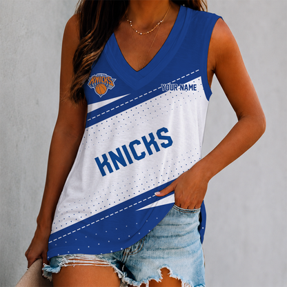 VIRAL EDITION - NEW CUSTOMIZED NBA04 NYK NEW YORK KNICKS WOMEN'S V-NECK TANK TOP
