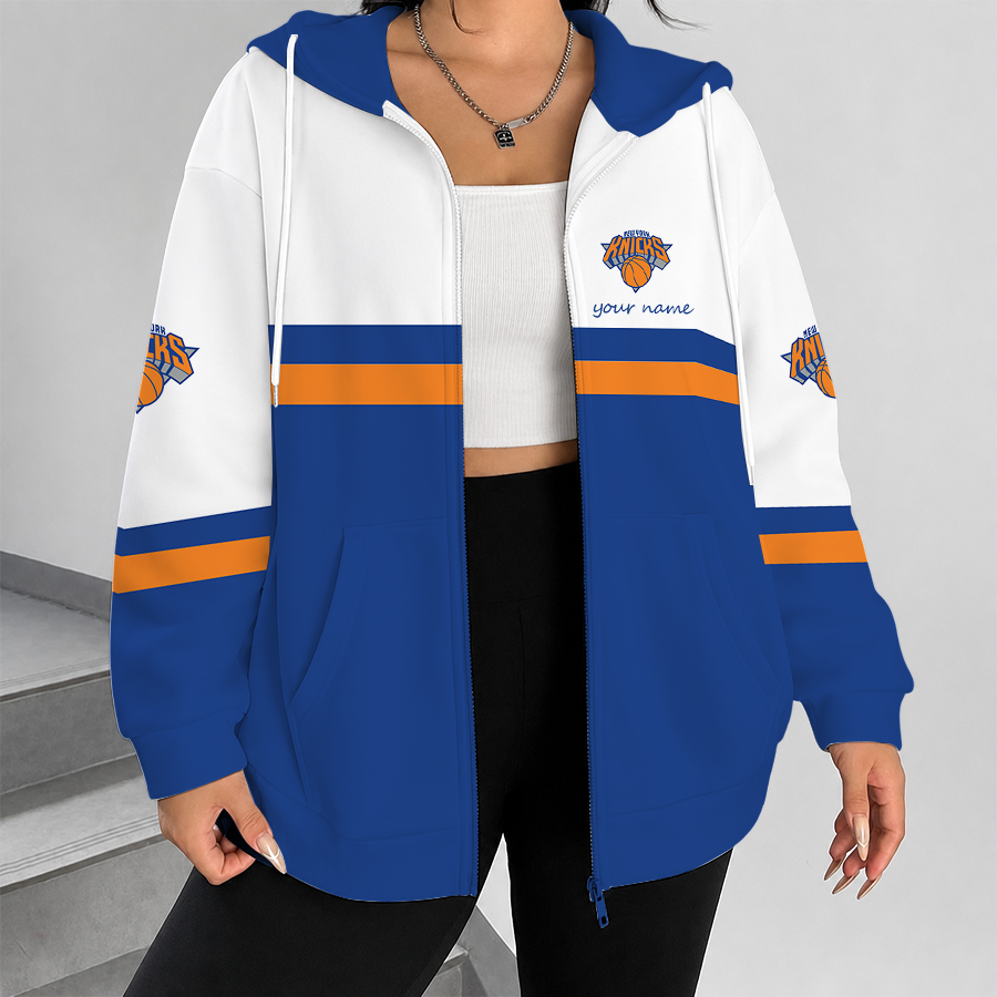 [HOT DEAL] NEW CUSTOMIZED NBA04 NYK NEW YORK KNICKS ZIP HOODIE