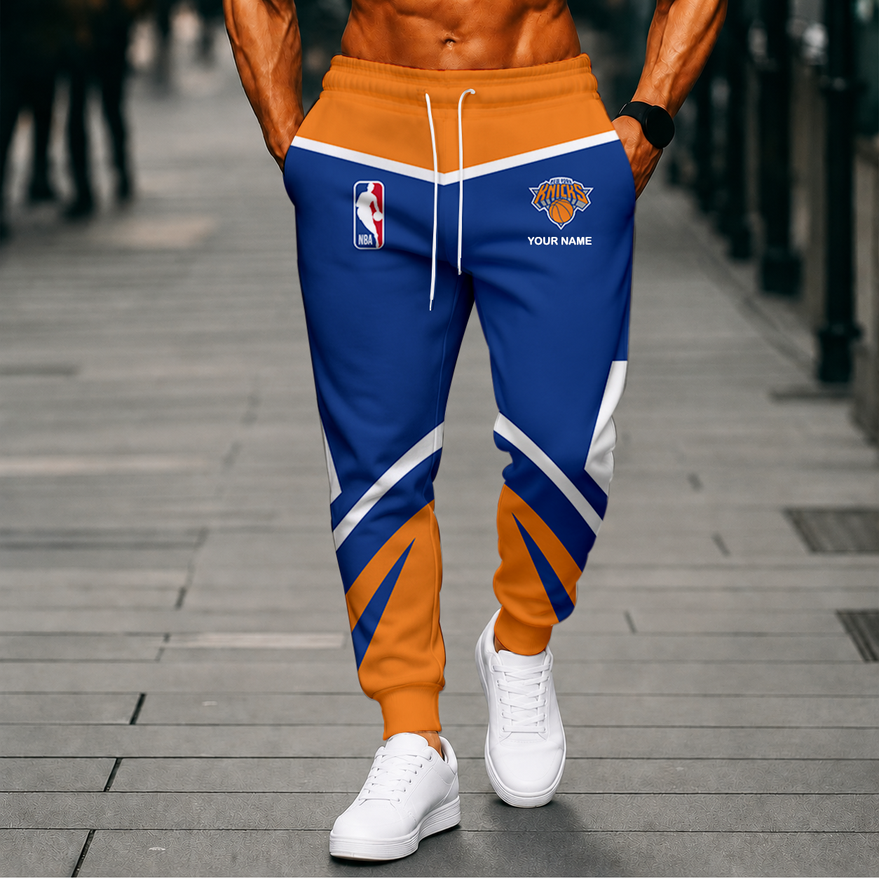 LIMITED EDITION - NEW CUSTOMIZED NBA04 NYK NEW YORK KNICKS SWEATPANTS