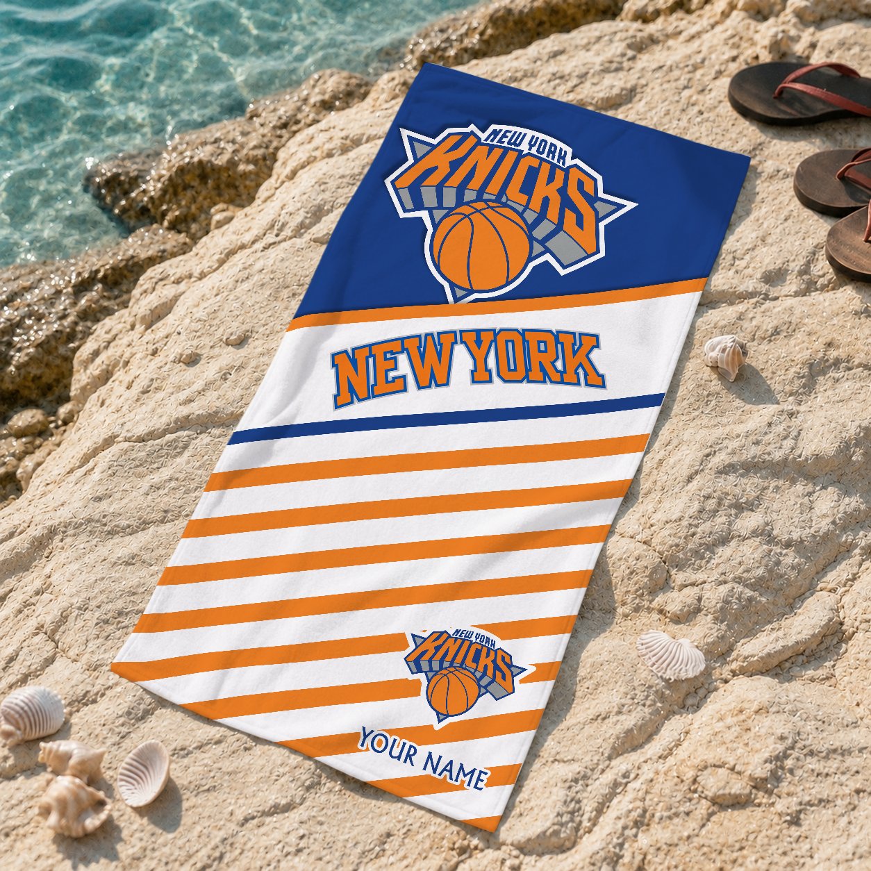 LIMITED EDITION - NEW CUSTOMIZED NBA04 NYK NEW YORK KNICKS BEACH TOWEL FOR FAN