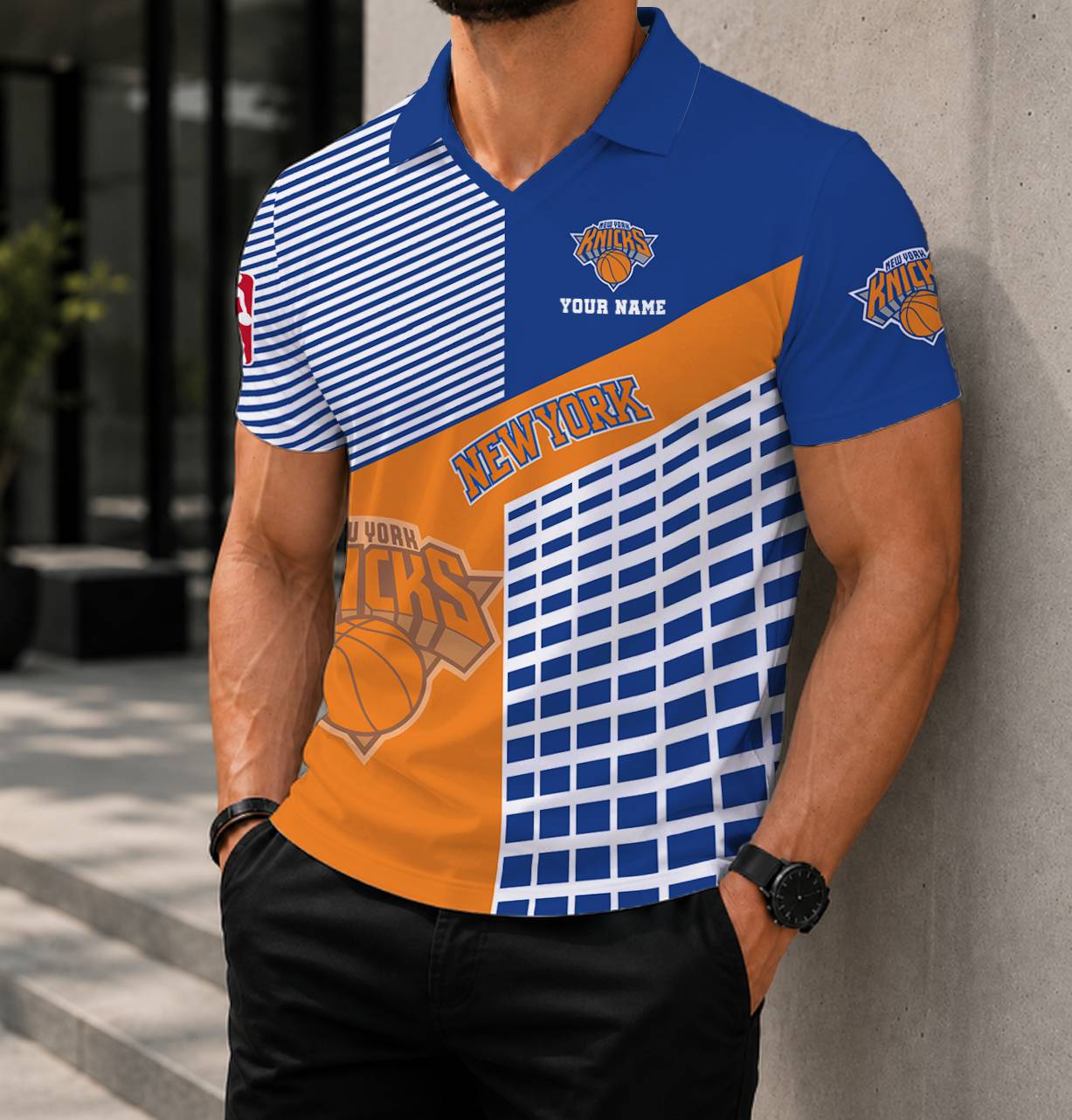 LIMITED EDITION - NEW CUSTOMIZED NBA04 NYK NEW YORK KNICKS POLO SHIRT