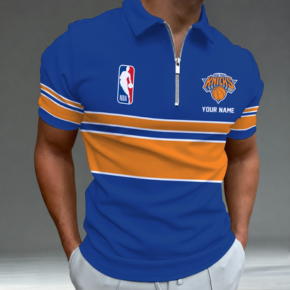 [HOT DEAL] NEW CUSTOMIZED NBA04 NYK NEW YORK KNICKS ZIP POLO SHIRT