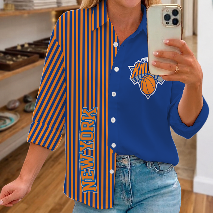 LIMITED EDITION - NEW CUSTOMIZED NBA04 NYK NEW YORK KNICKS WOMEN CASUAL SHIRT FOR FAN