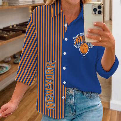 LIMITED EDITION - NEW CUSTOMIZED NBA04 NYK NEW YORK KNICKS WOMEN CASUAL SHIRT FOR FAN